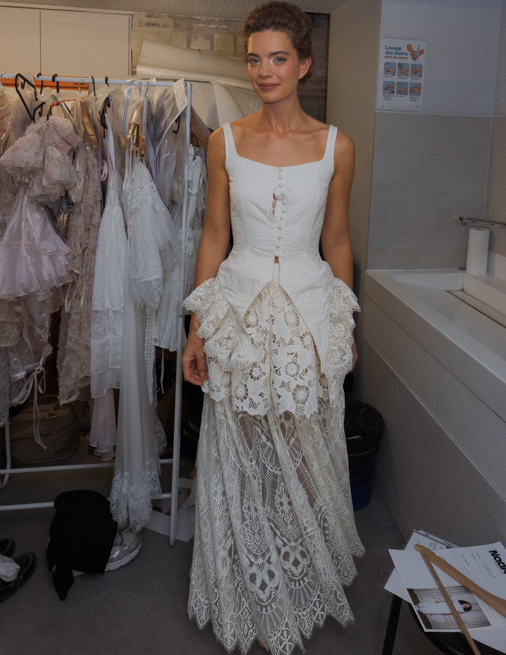 Wild Rose and Sparrow SS27 backstage, Paris Fashion Week